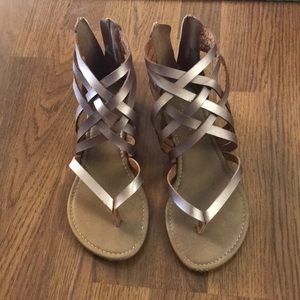 Rose Gold Gladiator Sandals